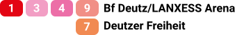 Bf Deutz/LANXESS Arena 9 4 3 1 7 Deutzer Freiheit