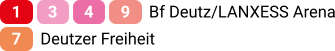 Bf Deutz/LANXESS Arena 9 4 3 1 7 Deutzer Freiheit